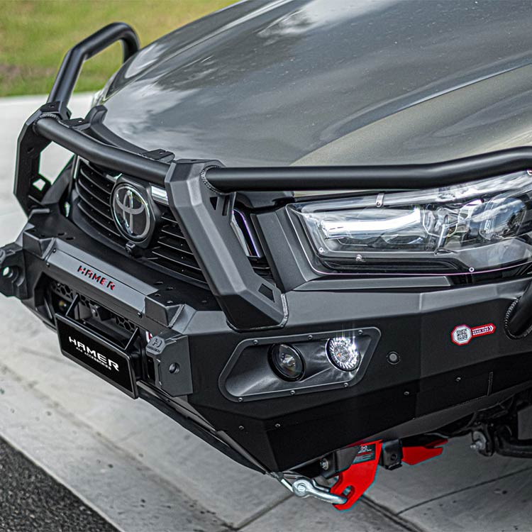 Hamer 4x4 Atlas Series Plus Bullbar w/ 3.5T Recovery Points - No Flares (2020-2023 Toyota Hilux Revo Dual Cab)