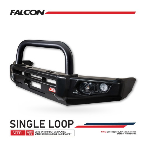 Great Wall Cannon XSR 2021-On 707-01 Falcon Bull Bar Single Black Loop Package (LED Foglight)