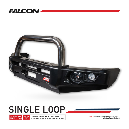 Great Wall Cannon XSR 2021-On 707-01 Falcon Bull Bar Triple Stainless Loops Package (LED Foglight)