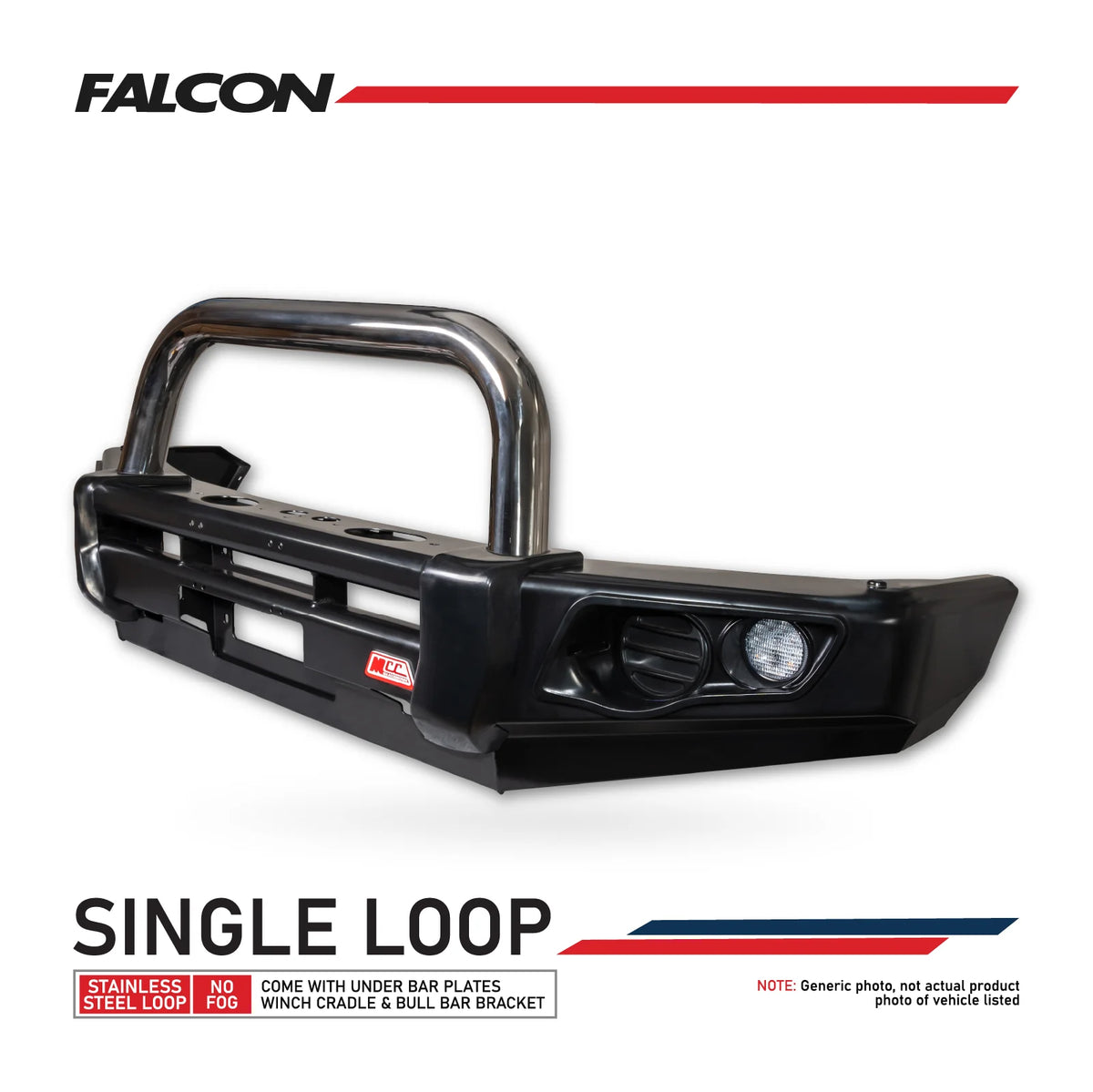 Great Wall Cannon XSR 2021-On 707-01 Falcon Bull Bar Single Stainless Loop Package (No Foglight)