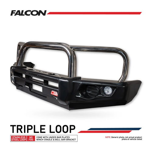 Great Wall Cannon XSR 2021-On 707-01 Falcon Bull Bar Triple Stainless Loops Package (No Foglight)