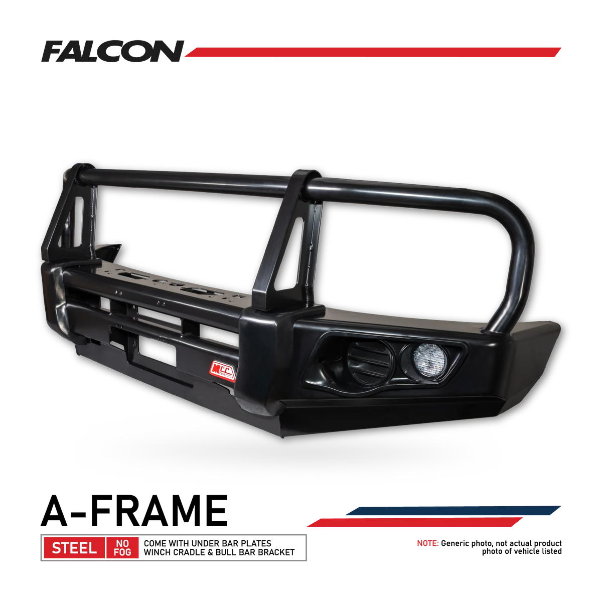 Hilux 2026-On (9th Gen) 707-02 Falcon Bull Bar Black A-Frame Package (No Foglight)