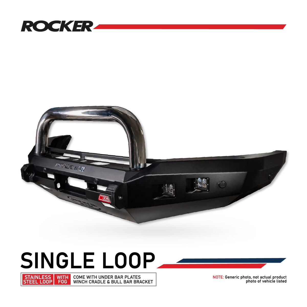 Prado 250 2025-On 078-01SQSSL Rocker Bull Bar Single Stainless Loop Package