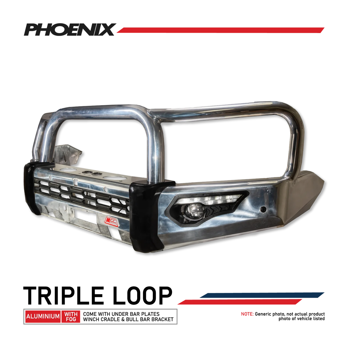 Great Wall Cannon XSR 2021-On 808-01A Alloy Phoenix Bull Bar Triple Loops Package