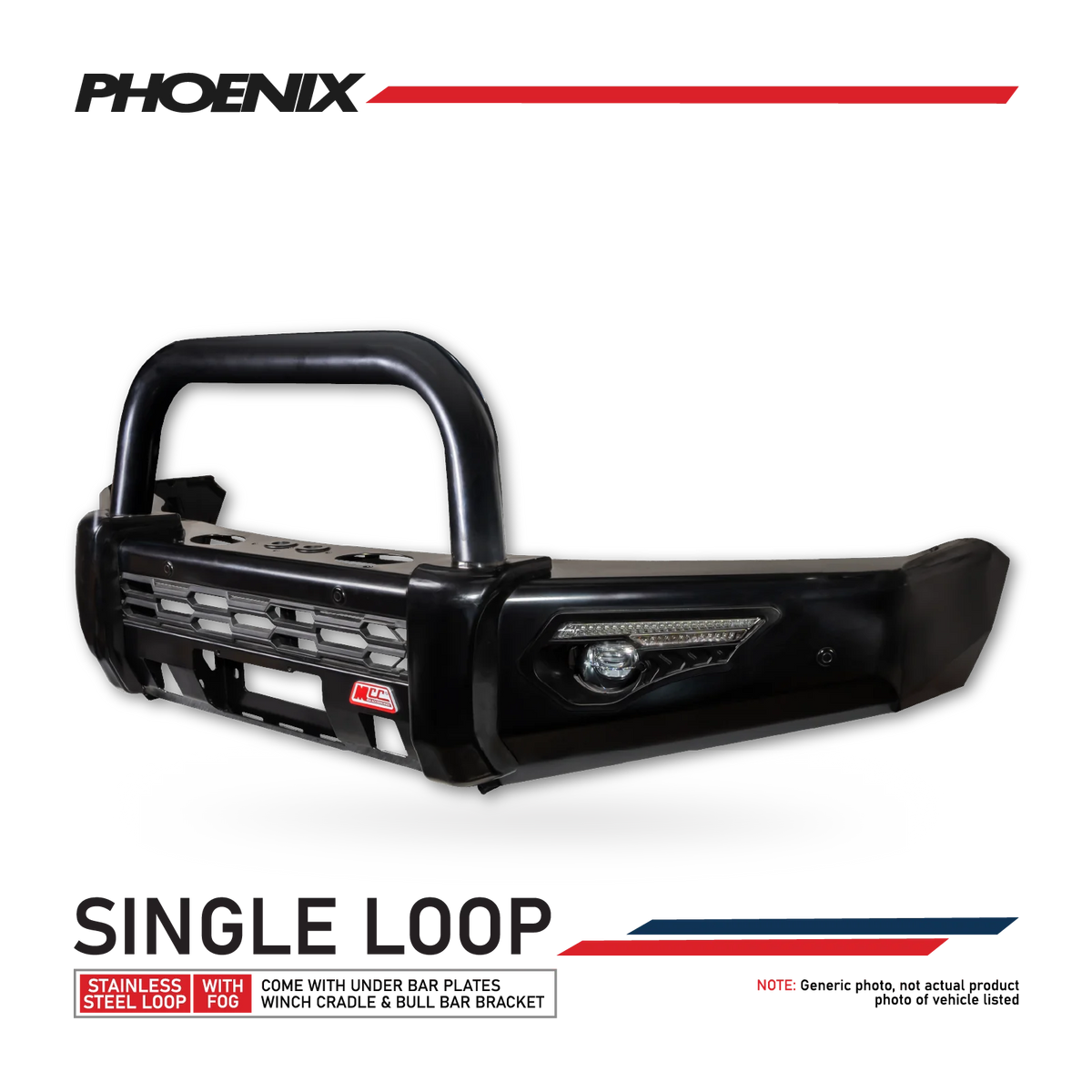 Triton MR 2019-Present 808-01 Phoenix Bull Bar Single Black Loop Package