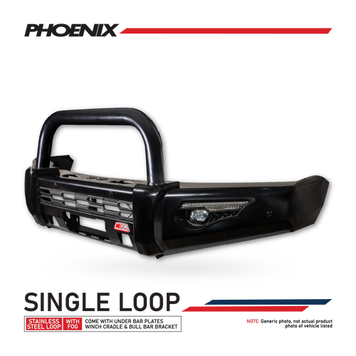 BYD Shark 6 2025-On 808-01 Phoenix Bull Bar Single Sand Black Loop Package (Sand Black)