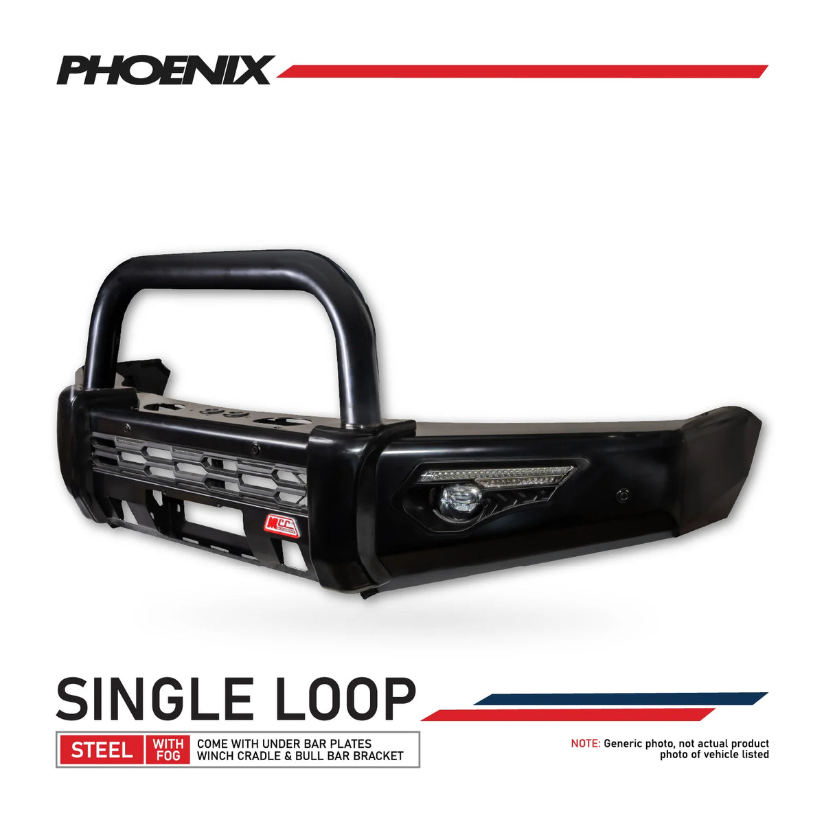 JAC T9 2025-On 808-01 Phoenix Bull Bar Single Sand Black Loop Package (Sand Black)