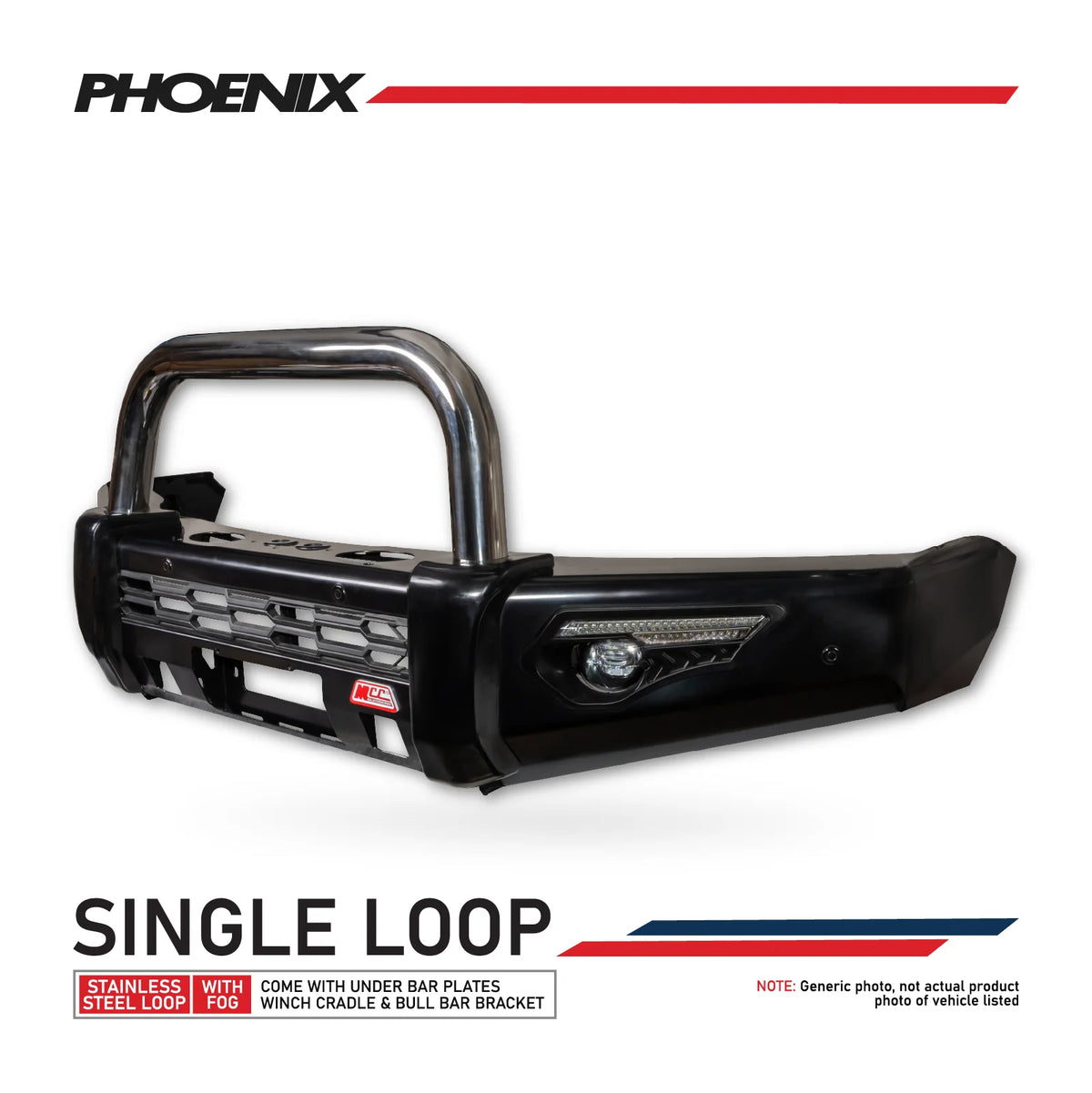 Prado 250 2025-On 808-01 Phoenix Bull Bar Single Stainless Loop Package (Sand Black)
