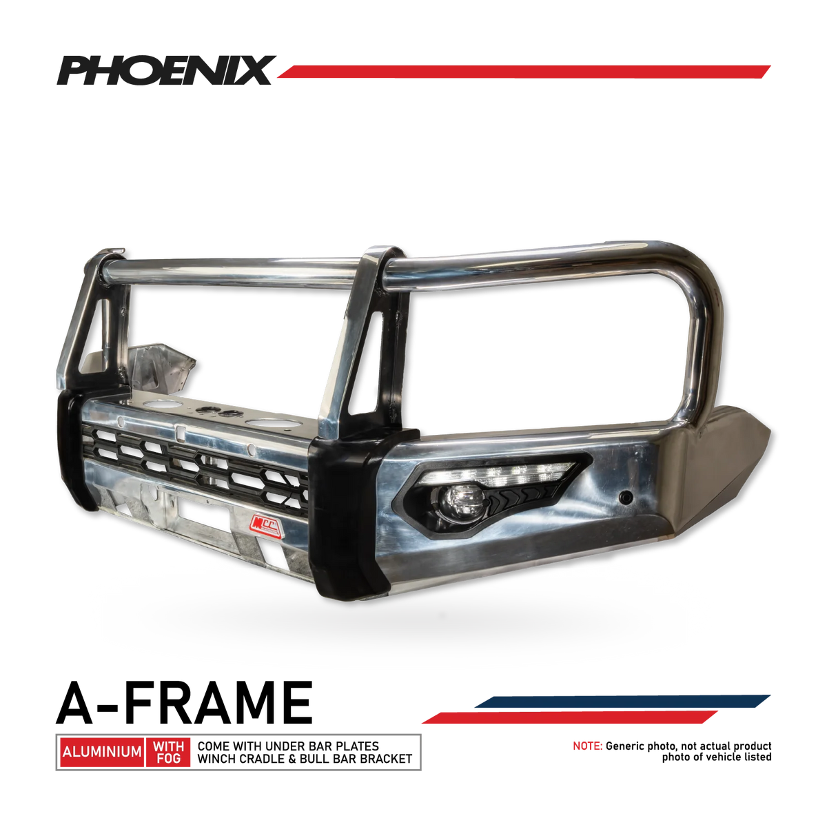 Next-Gen Ranger 2022-On - 808-02A Alloy Phoenix Bull Bar A-Frame Package - SKU MCC-05010-802AW
