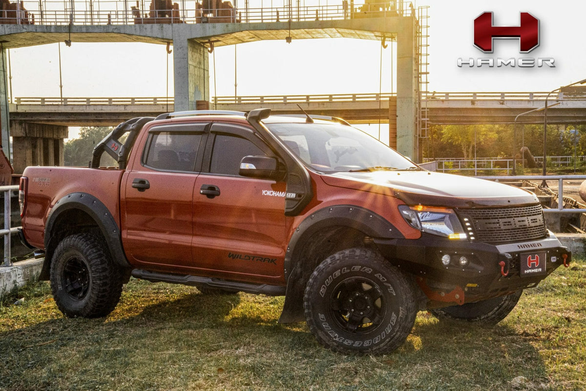 A distant view of the Ford Ranger PX1 2012-2015 with a King Series Bull Bar