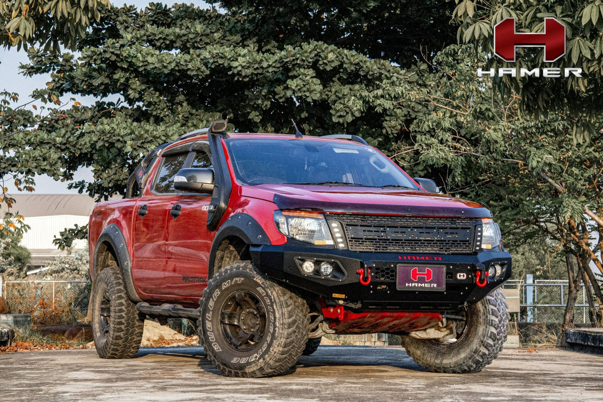 Lower front view of the Ford Ranger PX1 2012-2015 with a King Series Bull Bar