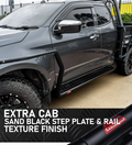 Ranger Super Duty MY26 - 039SBSR Extra Cab Side Step and Rail Package (Sand Black) (50mm Bull Bar)