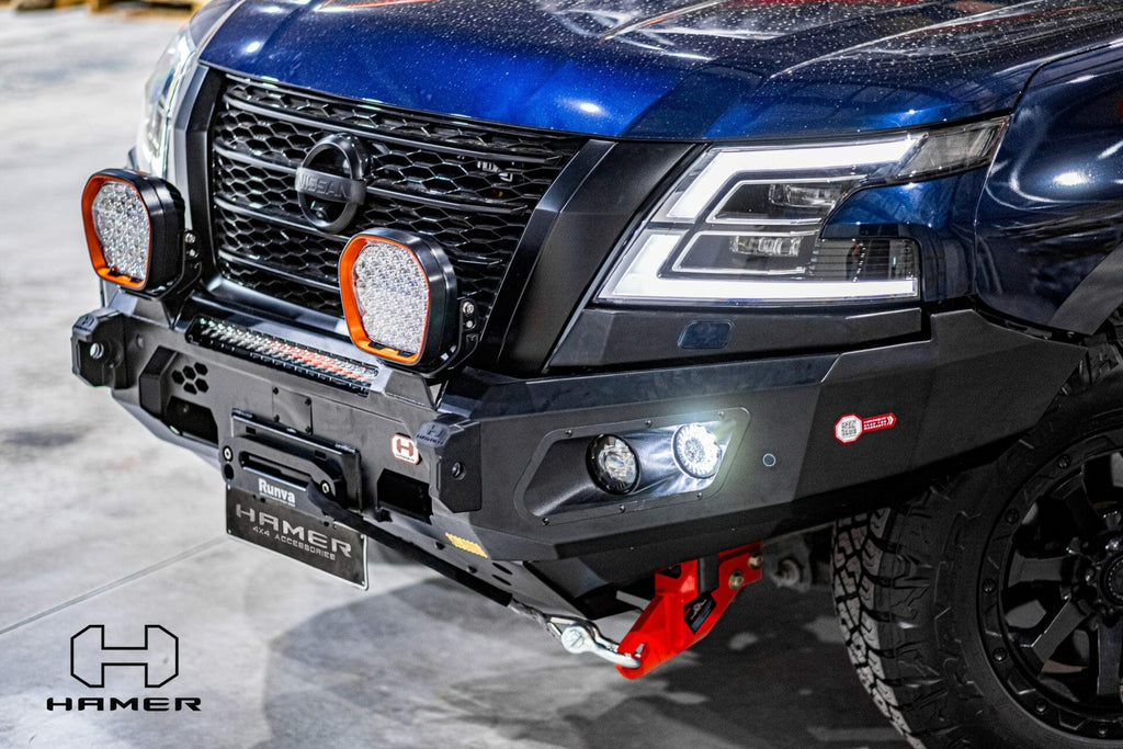 Higher angled view of the Nissan Patrol Y62 Series 5 with a King Series Bull Bar